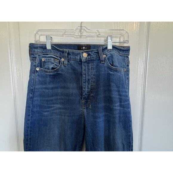 7 for All Mankind Women's Dark Wash Ultra High-Rise Dojo Stretch Denim Jeans 30 - Picture 11 of 11